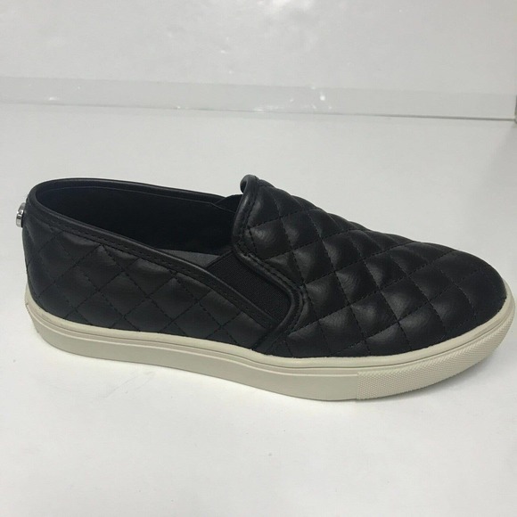 Steve Madden Ecentrcq Shoes Womens 5 Black Blush Quilted Slip On Tennis Shoe - Picture 8 of 11